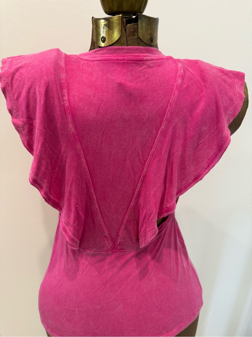 Free People Bright Pink Ruffle-Back Dress - Picture 8 of 14